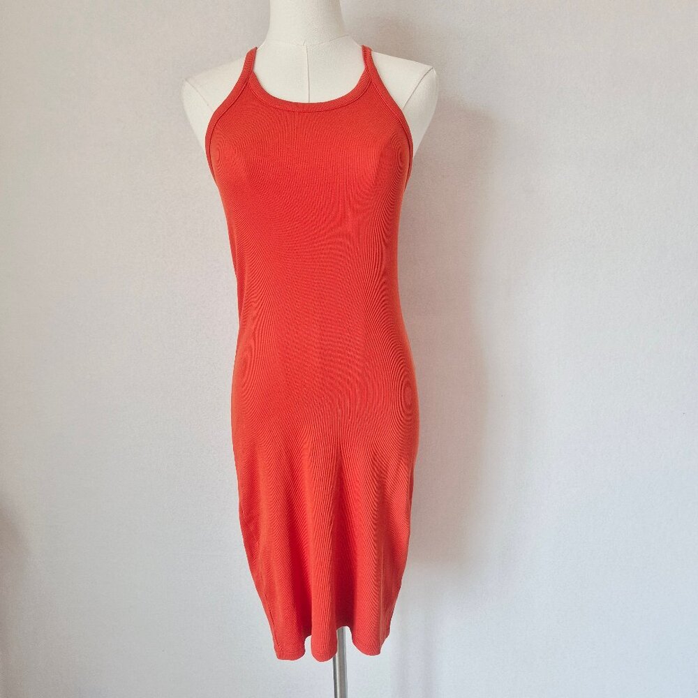 NWoT Madewell Supima Ribbed Knit Mini Tank Dress Stretchy Roasted Squash - Picture 4 of 14